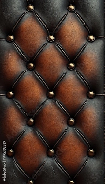 Obraz Upholstered leather wall paneling