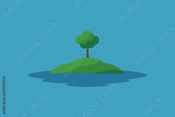 Obraz small island with a single tree in the middle 