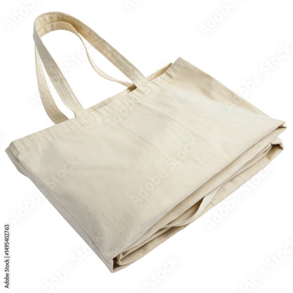 Fototapeta Folded tote bag with handles.