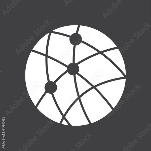 Fototapeta Global technology or social network icon sign symbol.
