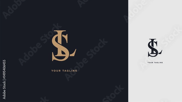 Fototapeta Luxury LS or SL Monogram Logo – Minimalist Modern Lettermark Design
