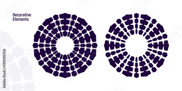 Obraz Abstract decorative elements in circle. Art design spiral as sign, logo or icon. A black figure on a white background vector illustration