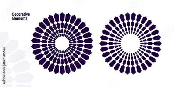 Obraz Abstract decorative elements in circle. Art design spiral as sign, logo or icon. A black figure on a white background illustration