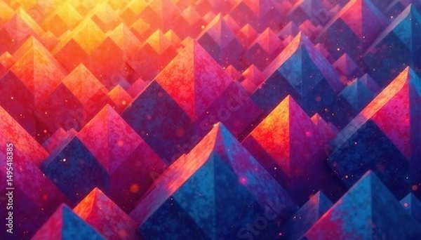 Obraz Abstract geometric shapes repeat endlessly forming a vibrant textile design , motif, image