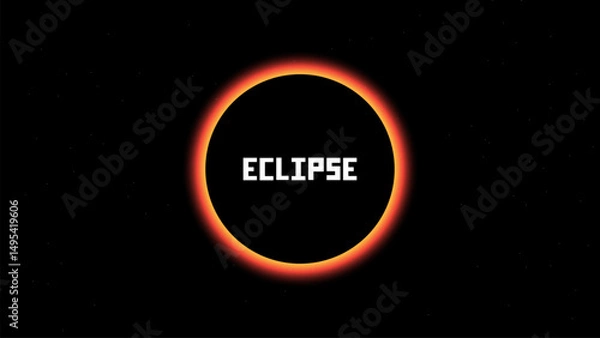 Obraz Solar Eclipse Illustration.Total solar eclipse vector illustration	
