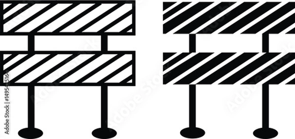 Fototapeta Road barrier icon Vector logo. Roadblock icon. Set of Road barrier or road block icon collection
