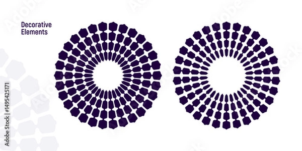 Obraz Abstract decorative elements in circle. Art design spiral as sign, logo or icon. A black figure on a white background vector illustration