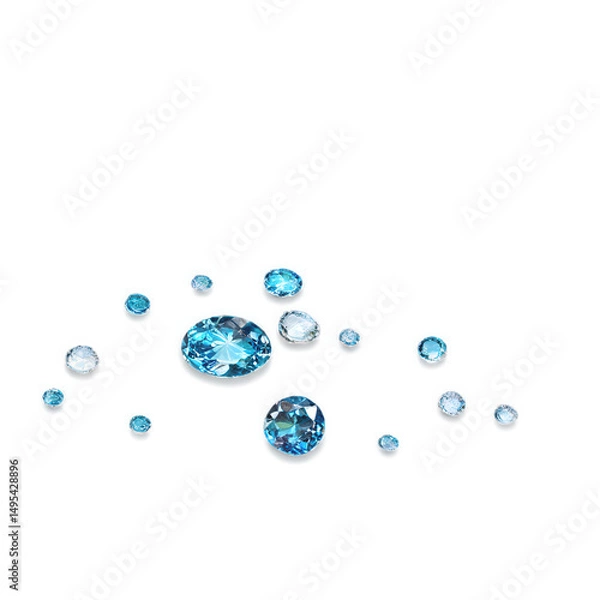 Obraz Precious stones isolate on white background. Selective focus. nature.