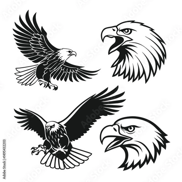 Fototapeta Egal black and white vector