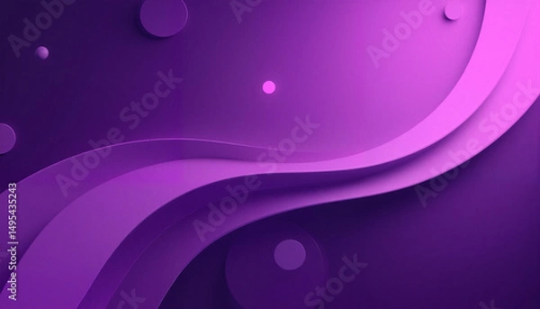 Fototapeta Abstract purple wave background with circular shapes and gradients  