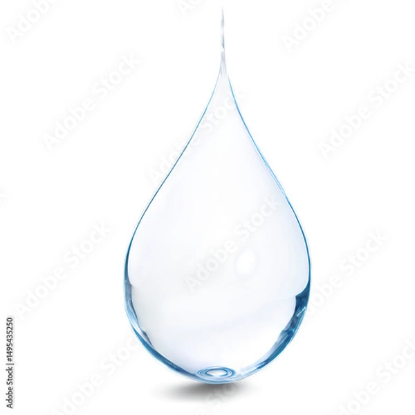 Obraz Water drop isolate on white background. Selective focus. drink