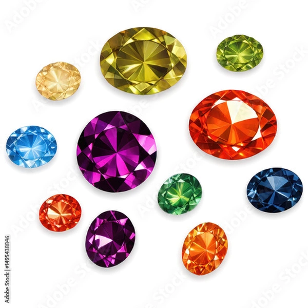 Obraz Precious stones isolate on white background. Selective focus. nature.