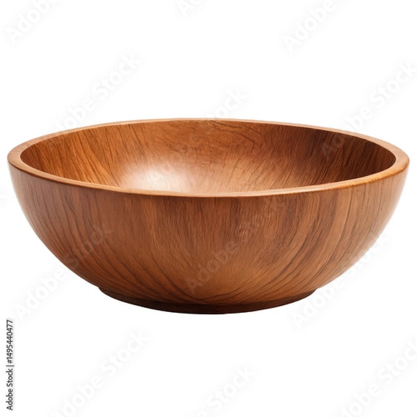 Obraz Wooden bowl isolate on white background. Selective focus. nature.