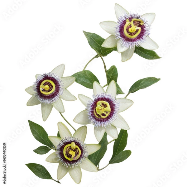 Obraz Passion flower isolate on white background. Selective focus. nature.