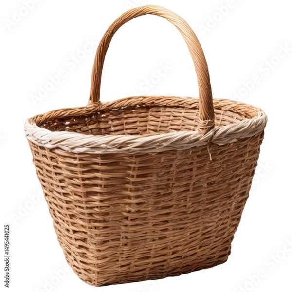 Obraz basket wicker isolate on white background. Selective focus. nature.
