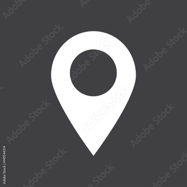 Fototapeta Map pointer icon. GPS location sign. Flat design style. 