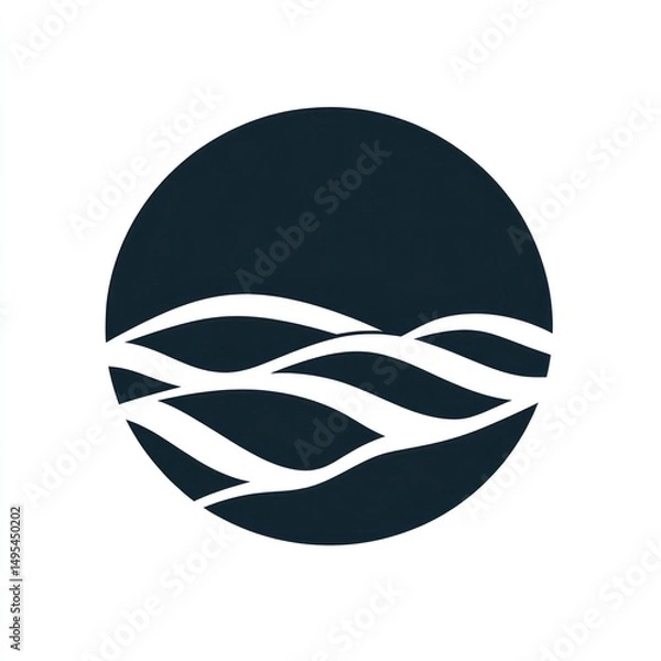 Fototapeta Abstract ocean waves circle; nature design