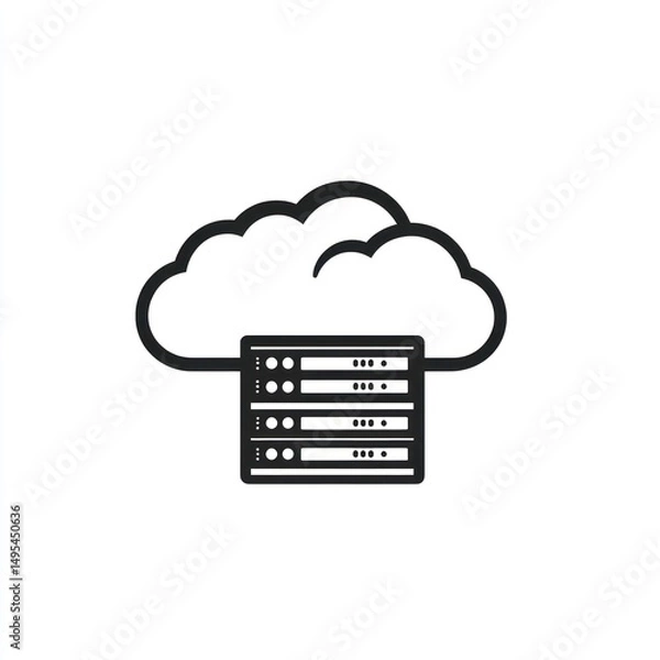 Fototapeta Cloud server data storage, computing, network