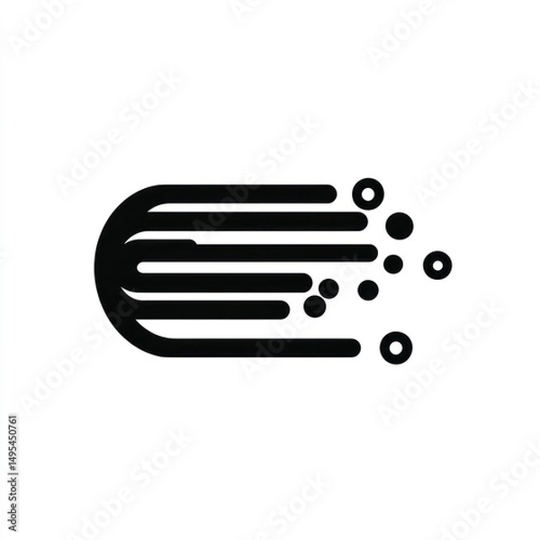 Fototapeta Abstract speed lines design, digital data flow