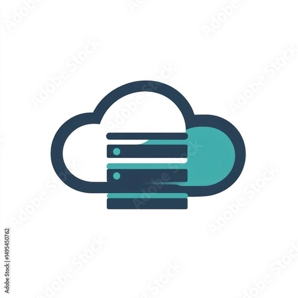 Fototapeta Cloud server data storage, digital technology background