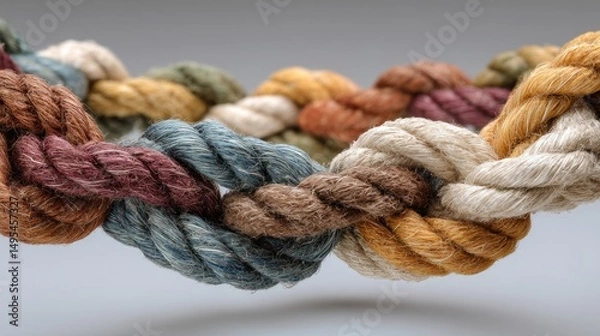 Fototapeta Intertwined Colorful Ropes: A Tapestry of Unity and Connection