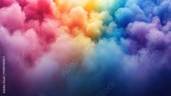 Fototapeta Abstract rainbow cloudscape evoking dreamlike atmosphere and artistic expression