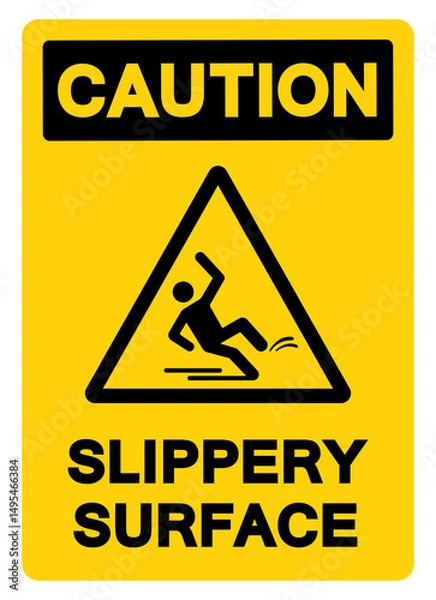 Fototapeta Caution Slippery Surface Symbol Sign,Vector Illustration, Isolate On White Background Label.EPS10