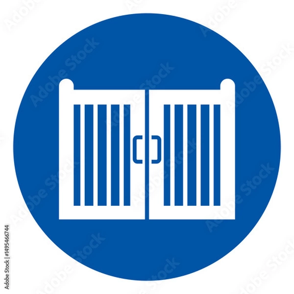 Fototapeta Gate Closes Automatically Symbol Sign, Vector Illustration, Isolate On White Background Label.EPS10