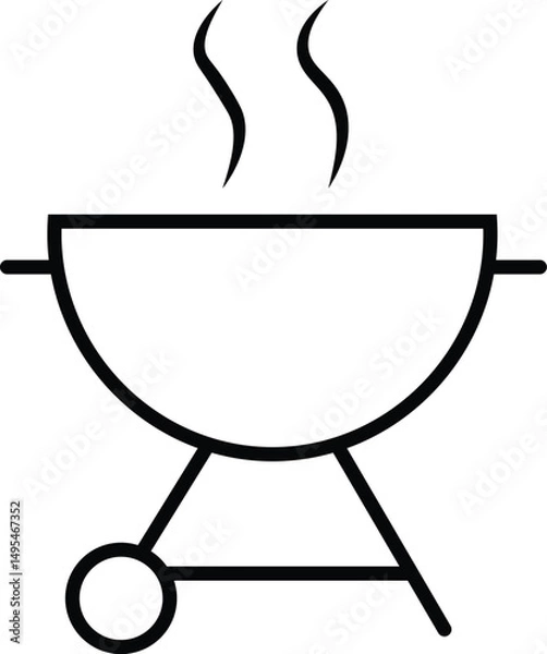 Fototapeta Grill icon set. Fire Pit Icons Vectors set
