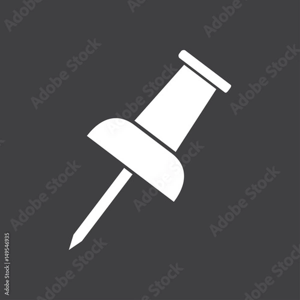 Fototapeta Push pin icon. Attach a note. New Reminder. Create a bookmark.