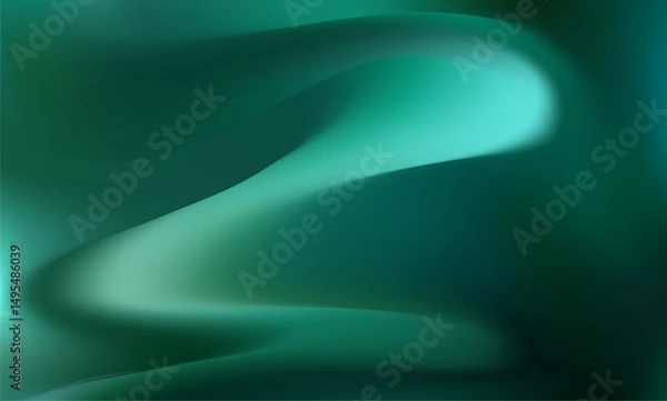Fototapeta Green teal gradient background. Smooth abstract green gradient.