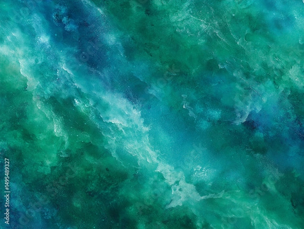 Fototapeta Aqua Abstract: This mesmerizing abstract composition is characterized by swirls of vibrant turquoise and emerald hues, creating a mesmerizing and fluid design.