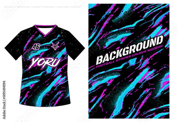 Fototapeta Sublimation jersey design vector background spray techno neon brush retro banner poster marble bright light modern abstract pattern mountain sporty batik wave