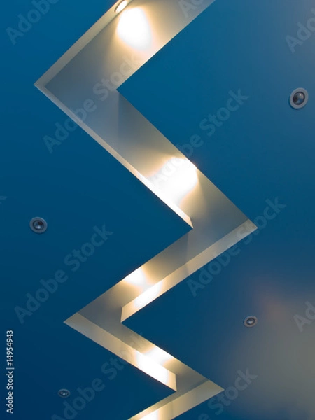 Obraz Blue ceiling with lamps