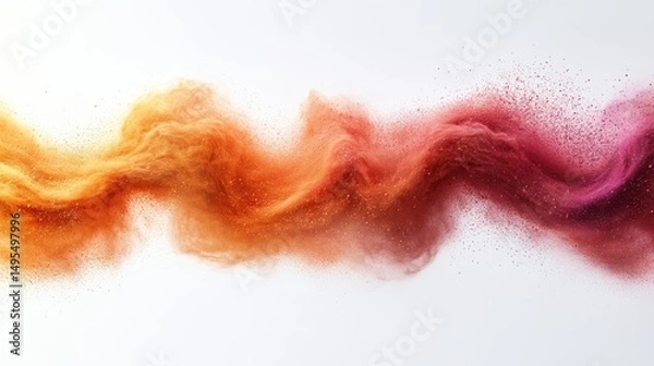 Fototapeta Ethereal gradient dust cloud, shimmering particles in vibrant hues, abstract art