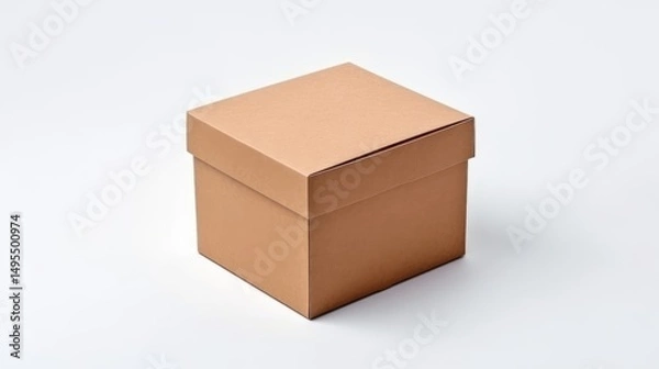 Fototapeta a pristine white box sits isolated on a clean background, its rectangular shape and crisp edges accentuated by the stark contrast, perfect for e-commerce product photography, packaging design 