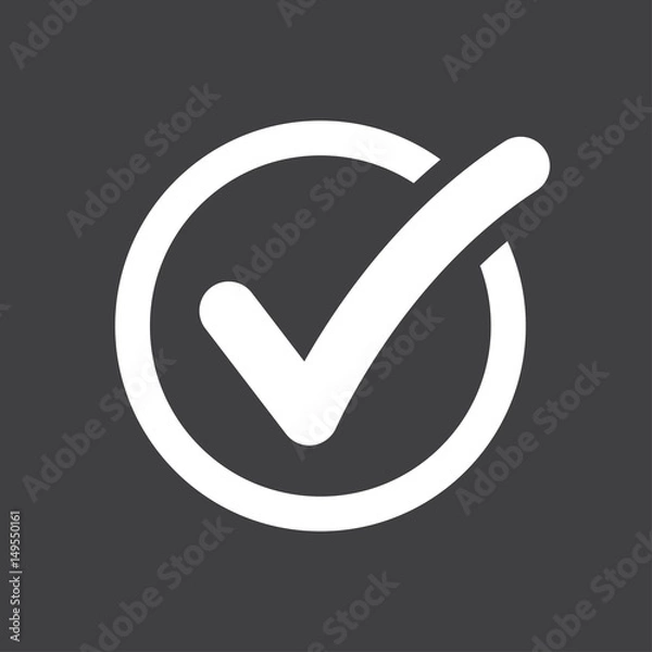 Fototapeta Check list button icon. Check mark in round sign.