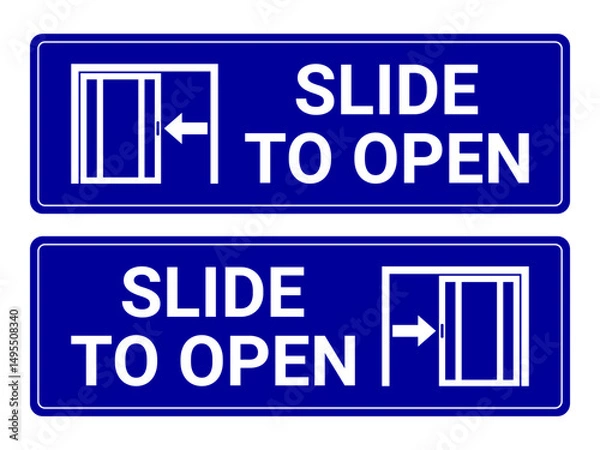 Fototapeta Slide to Open Door Sign Set