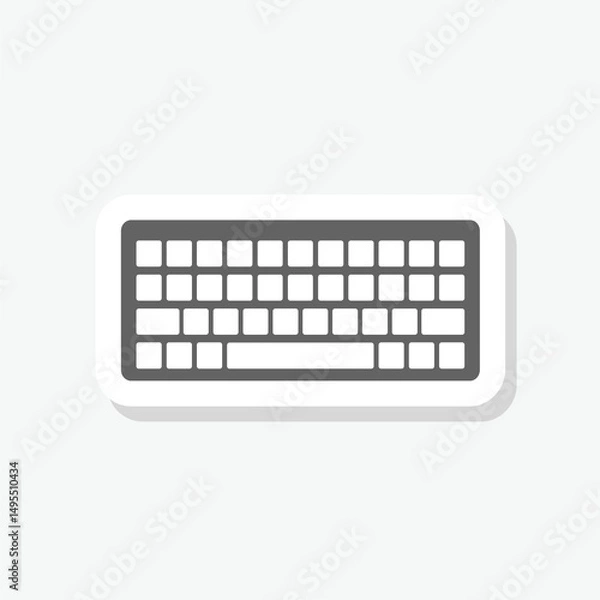 Fototapeta Keyboard icon sticker isolated on gray background