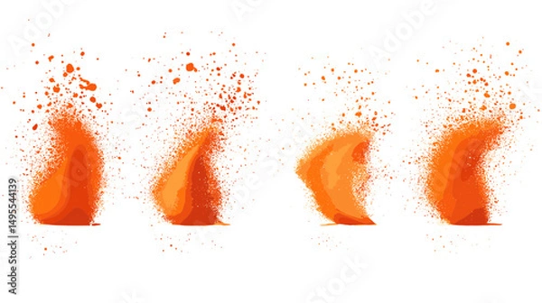 Fototapeta Dynamic Flames Erupting with Vibrant Orange Colors and Energy in an Abstract Digital Setting