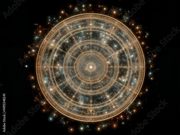 Obraz magic circle on black background