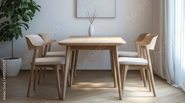 Fototapeta Scandinavian dining set