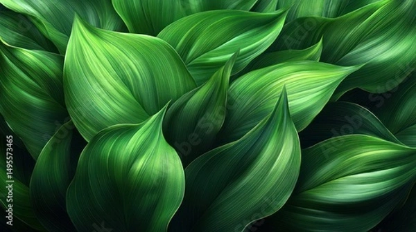 Fototapeta Lush emerald foliage creates a serene and vibrant botanical tapestry