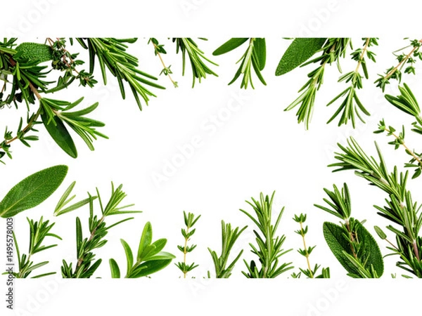 Fototapeta Elegant natural frame of vibrant green leaves and colorful blossoms for design lush