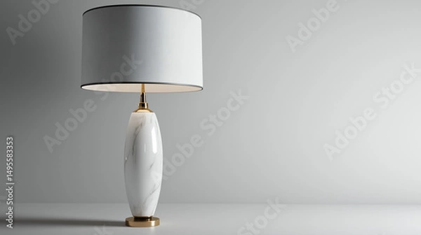 Fototapeta  "3D Render of Table Lamp with Soft Shadows Isolated on White Background for Product Display and Interior Design Mockups"
