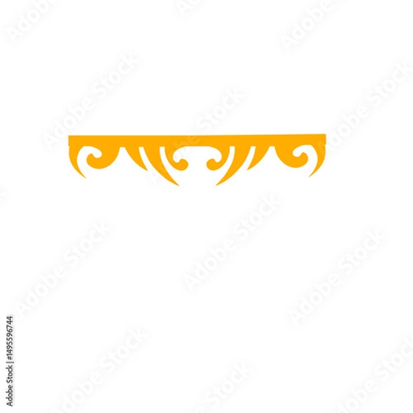 Fototapeta Golden Scroll Ornament on Dark Backdrop, Decorative Motif for Design Accent