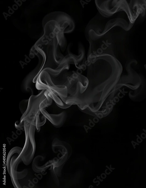 Obraz Swirling Smoke Pattern Isolated on Black