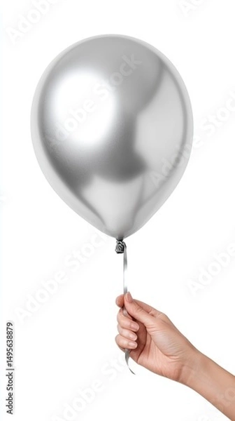 Obraz Silver Balloon Held by a Hand