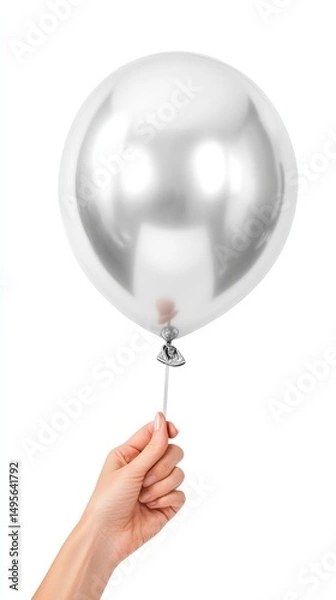 Obraz Silver Balloon Held by Hand