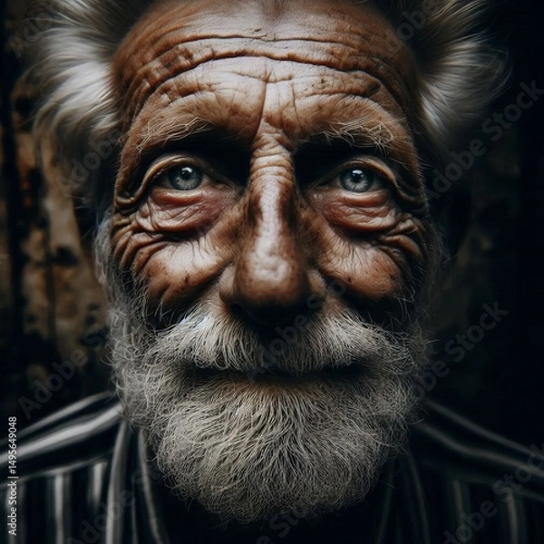Obraz face of an elderly man full